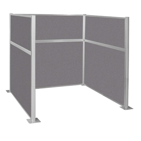 Versare Pre-Configured Hush Panel Cubicle (U Shape) 6' x 6' Slate Fabric 1859319